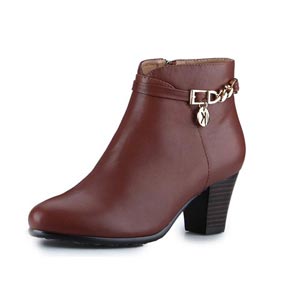 KUUKI 真皮通勤简约大方中跟短靴