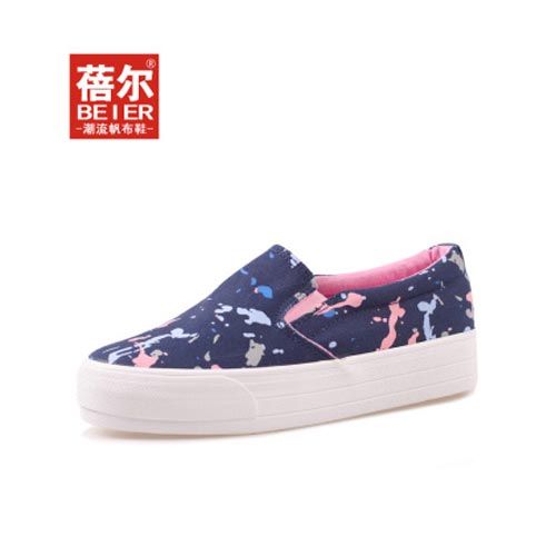 蓓尔 2015春季新款一脚蹬懒人鞋低帮浅口帆布鞋