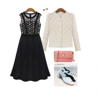 花王女鞋搭配夏季裙子，尽显时尚魅力