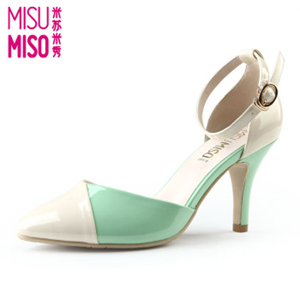 米苏米秀(Misu-miso)2015春夏一字带扣高跟鞋 性感甜美女单鞋