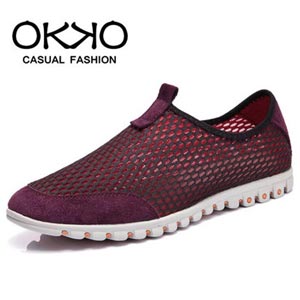 okko夏季透气男网鞋韩版运动一脚蹬懒人网布网面休闲鞋春季潮鞋子