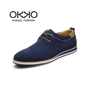 okko正品春秋季男士休闲鞋低帮系带潮鞋英伦风潮流透气品牌单鞋