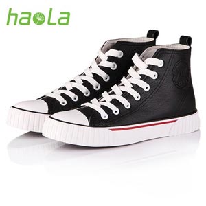 好啦帆布鞋高帮女士韩版板鞋