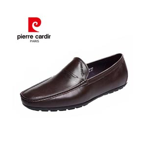 皮尔卡丹商务休闲光面牛皮男鞋真皮正品豆豆鞋