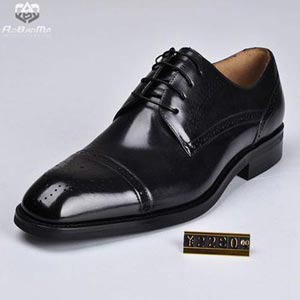 ABM男士方头系带小牛皮皮鞋飞机轮胎底牛皮
