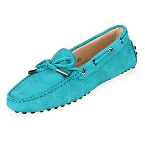 TOD'S 托德斯火红色牛皮女士豆豆鞋