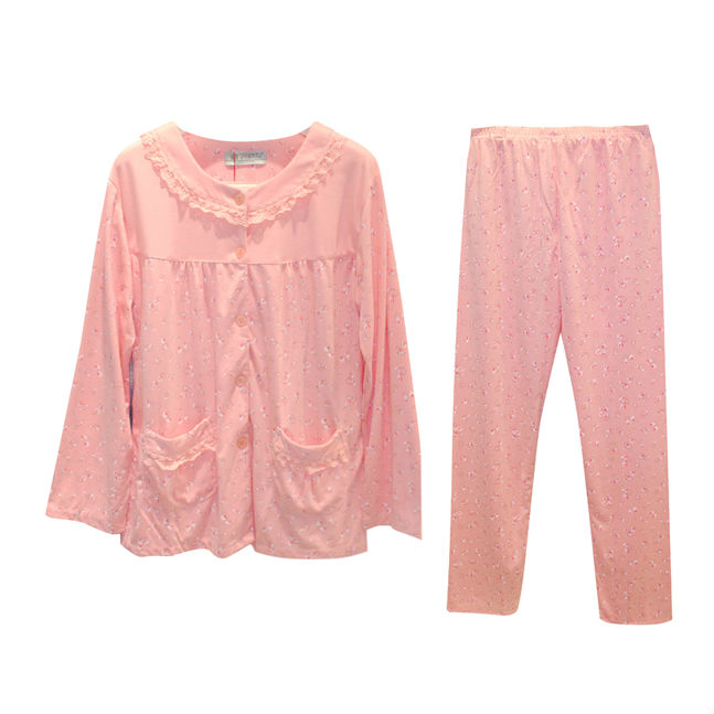 三耳兔秋冬季柔软纯棉女大码家居服女士花边卡通长袖睡衣套装