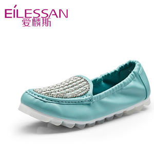 爱麟斯豆豆鞋 平底鞋 休闲女单鞋 平跟女鞋子 蛋卷鞋 软鞋