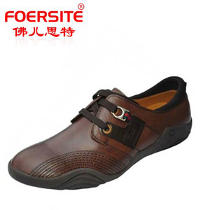 佛儿思特 头层牛皮男鞋商务皮鞋真皮 休闲鞋超软男式鞋真皮男鞋 黑色