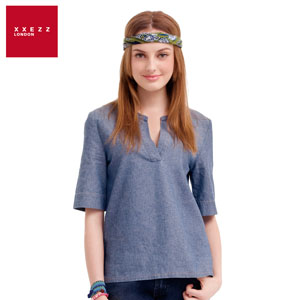 XXEZZ女装新款纯棉套头休闲上衣宽松舒适五分袖女士T恤