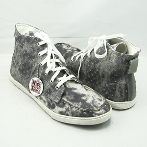 BSQT专柜正品 春季新款 做旧水洗牛仔布高帮板鞋 休闲男鞋\透气鞋