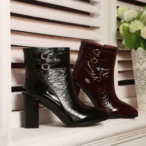 比爱靓点时尚潮流真皮高跟鞋女鞋