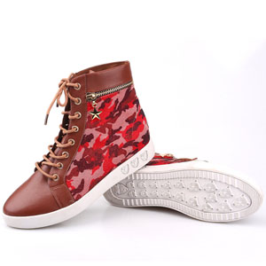 NaiLian耐恋2015秋冬韩版休闲鞋平底迷彩帆布女鞋马丁女靴