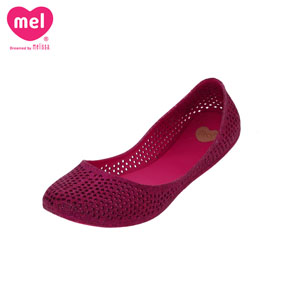 melissa副牌Mel Mango III闪粉玫红色凉鞋女糖果镂空鞋梅丽莎