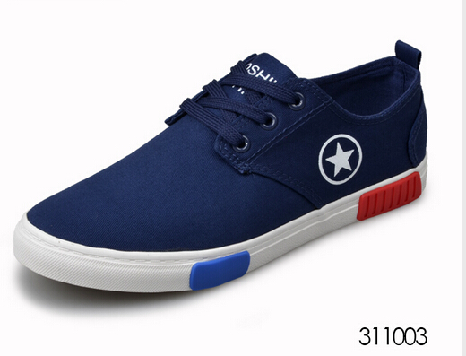 天赐福2016秋男鞋平跟青年鞋版深蓝单鞋311003
