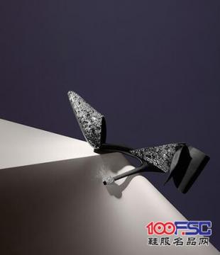 罗杰维维亚Papillon de Nuit黑水晶蝴蝶结球型女鞋