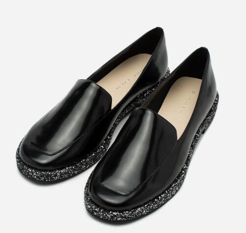 淬银饰乐福平底鞋