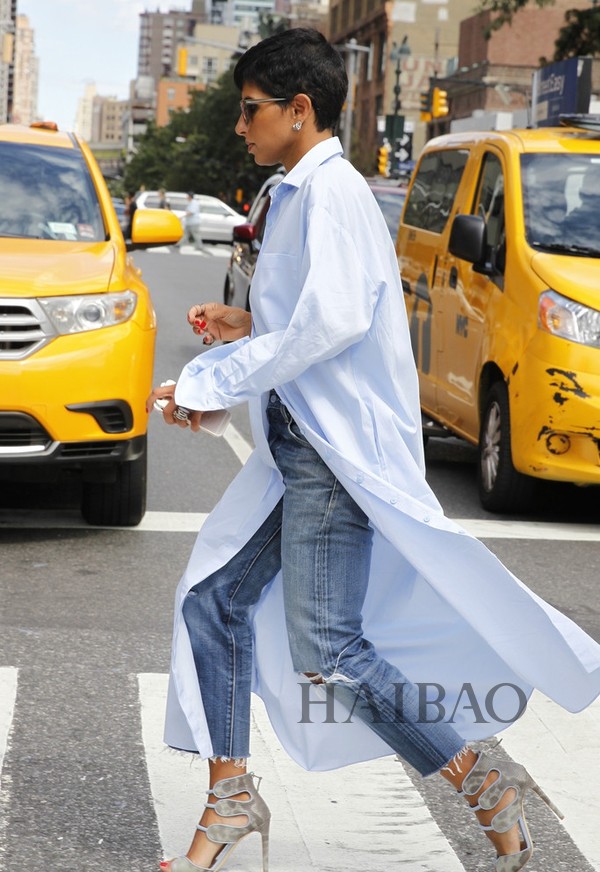 衬衫裙搭配达人街拍
