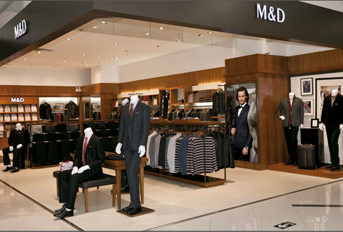 M&D名盾品牌男装店面展示