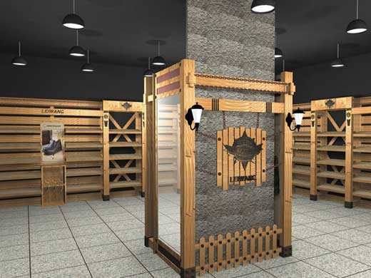 雷王品牌男鞋终端形象效果图