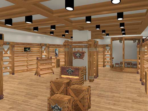 雷王品牌男鞋终端形象效果图