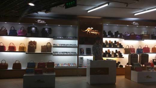 河南南阳皮尔袋鼠皮具加盟店铺展示