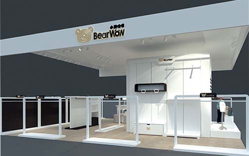 小熊哇噻旗舰中岛店面终端形象效果图