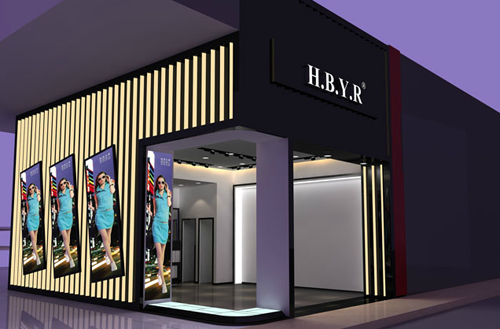 黑白伊人店面形象效果图展示