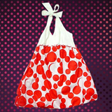 黑白熊挂脖连衣裙