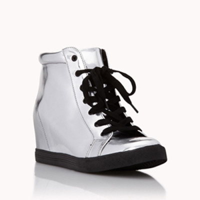 欧维思金属色内增高高帮运动鞋