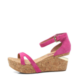 思加图兰色羊绒面皮女皮凉鞋