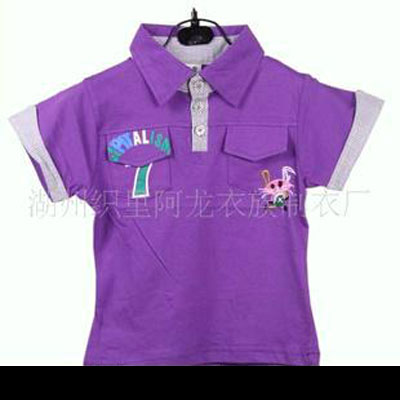 阿龙衣族韩版短袖衬衫领T恤