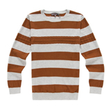 森马条纹圆领长袖套头男士毛衣