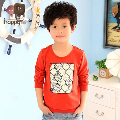 海贝男童休闲套头打底衫卫衣