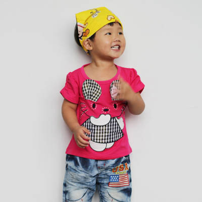 小P孩女童纯棉短袖印花T