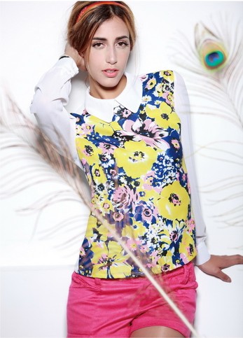 怡惟秋冬时尚女装印花雪纺上衣新款上市