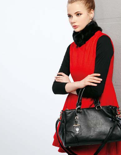 蜜西娅时尚女装红色针织连衣裙2013秋冬新款上市