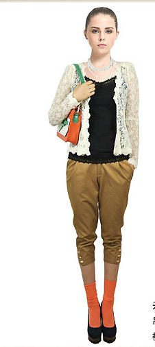 佧茜文新款白色透视开衫