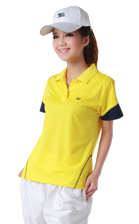 兰狮新款女子时尚翻领短袖潮流运动透气t恤pol