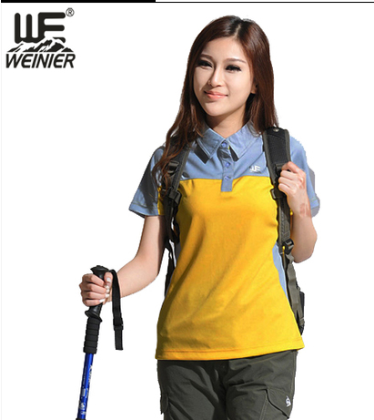 威尼尔户外短袖速干T恤情侣快干衣翻领POLO衫吸湿