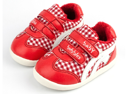 Bata童鞋BabyBubbles学步鞋 格仔布+毛绒 BabyBubbles童鞋