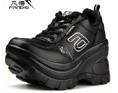 凡得正品2013秋冬厚底松糕鞋 女休闲鞋坡跟女鞋增