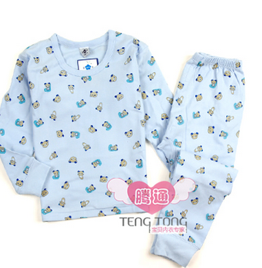 萱泽 儿童内衣套装 男童女童秋衣秋裤 低圆领儿