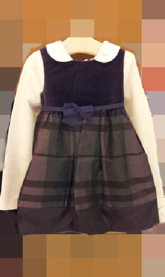 小笑牛秋冬款 女嬰 紫色/黑色 背心禮服裙/連身裙