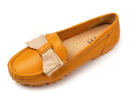 AAA 妈妈鞋真皮单鞋平底女鞋舒适糖果豆豆鞋