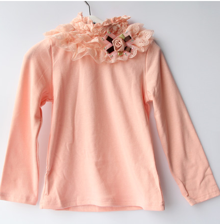 壹号童仓 2013秋冬新款女童装 粉红色纯棉打底衣