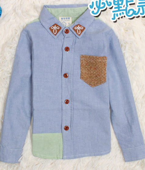 【壹号童仓】2013秋冬新款童装男童衬衫纯棉高档