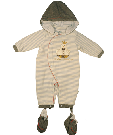 路易迪高新款秋冬脱帽连身衣 婴童