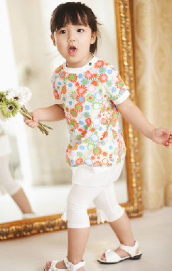 琳麦罗 夏季儿童短袖连衣裙 复古太阳花公主裙