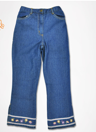 吉卜马春款女童裤子 中腰女大童长款牛仔裤 百搭